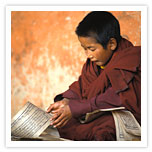 Younger Monk reading a Script